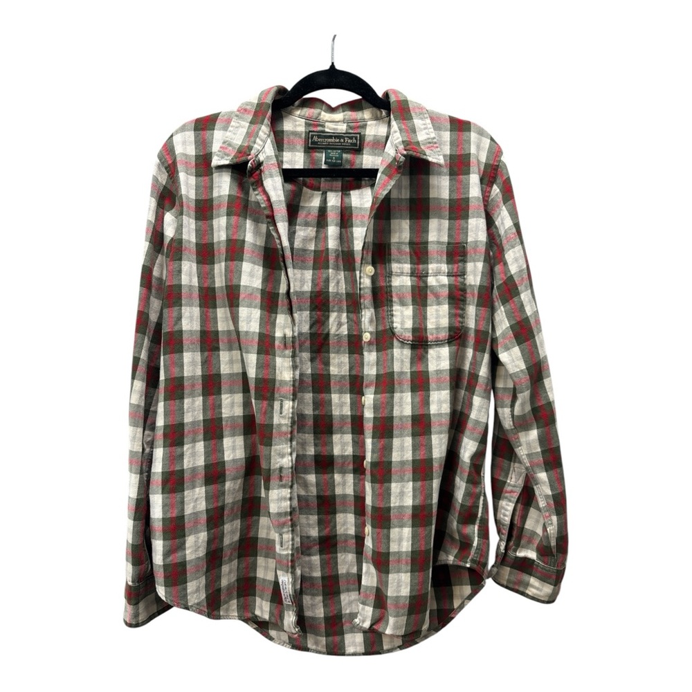 Abercrombie & Fitch Red and White Casual Button Down Shirt